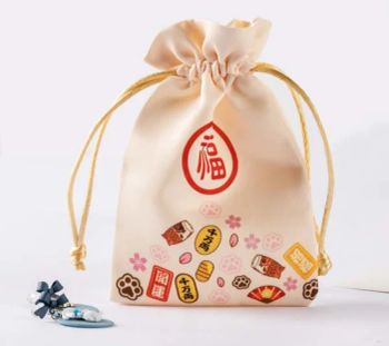 Silk Drawstring Bags for Jewelry Gift Packaging with Full Printing Small Satin Jewelry Pouches Bulk Wholesale Cosmetics Promotional Bag - Wuhan Eco Faith Packing Co., Ltd. - China