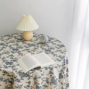New Style Wholesale Customized Vintage Floral Table Clothes Blue Flower Tablecloths for Dining Decoration - Wujiang Hailihong Textile Co., Ltd. - China