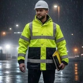 Full Zipper Hi-Vis Winter Work Jacket Durable Reflective Safety Clothing for Men & Women - Kinglong Protective Products (Hubei) Co., Ltd. - China