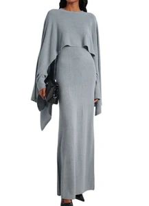 Trendy Knit Sweater Cape and Versatile Long Sleeve Dress - Guangzhou BaiNaJia Garment Co., Ltd - China