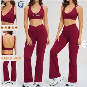 Activewear Women's Matching Set Ropa Deportiva 2 Piece Gym Fitness Yoga Flared Leggings and Sports Bra Set for Women - Xiamen Morphy Technology Co., Ltd. - China