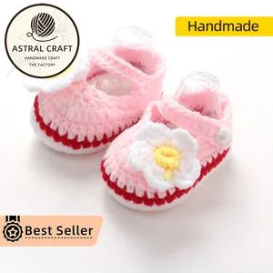 Pattern Cotton Handmade Knitted Infant Newborn Crochet Baby Shoes - Shantou Tianshangxing Crafts Processing Factory - China