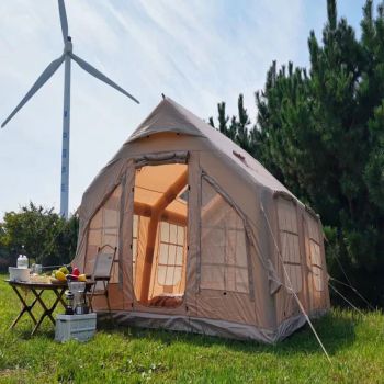 Large Inflatable Tents for Camping Adul 6/8/10 Person, 4 Season Blow up Tent with Rainfly, Waterproof & Sunproof, Luxury Inflatable House with Stove Jack - Jiaxing Hongshida Technology Co., Ltd. - China