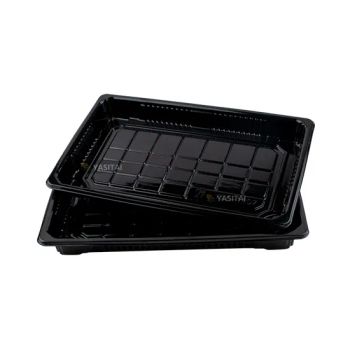 New Products Plastic Pet Square Moon Cake Trays Egg-Yolk Puff Packaging Mini Cake Food Trays Package with Anti-Fog Lids - Guangdong Yasitai New Material Packaging Co., Ltd. - China