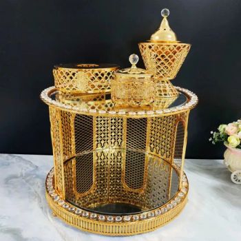 Metal Jewelry 2-Layer Middle Eastern Arab Luxury Tea Table Incense Burner Set - Chaozhou Chaoan Fengtang Borui Store Business Department - China