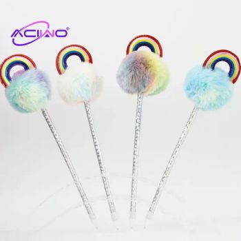Novel Rainbow Furball Pen Stationery Pen Student Writing Pen Promotion Gift Fountain Pen 10046  - Audit Report - China