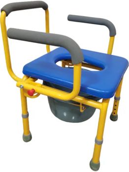 Coated Aluminum Commode Chair for Kids, Height Adjusting, Drop-Down Armrest, Removable Bucket - Guangdong Dongjian Medical Technology Co., Ltd. - China
