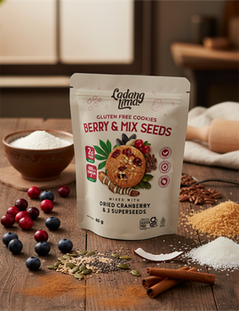 Berry & Mix Seeds Gluten Free Cookies Mini Brand Name Ladang Lima Place of Origin Indonesia Packaging Standing Pouch multi layer with - PT. Ladang Sehat Indonesia - Indonesia