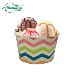Colored Paper Ice Cream Bowl Disposable Dessert Cups for Party Supplies - Ningbo Million Pack Co., Ltd. - China