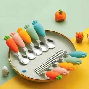 Source Factory Customizes High-Quality Silicone Baby Feeding Spoon Sets - Shenzhen Kingod Silicon Products Co., Ltd - China