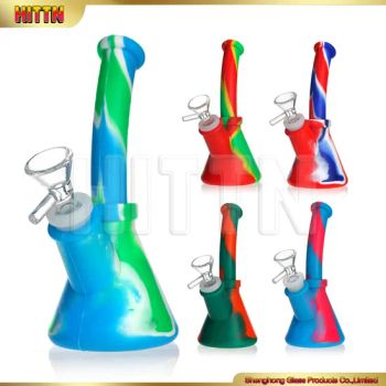 16.5 Cm Wholesale Portable Smoking Pipes with Smoking Accessories Silicone Tobacco Glass Pipes Bubblers - Hejian City Shenghong Glass Products Co., Ltd. - China