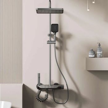 Modern Luxury Grey Shower Faucet Set for Hot Water Bathroom Bathtub Installation - Dingyi Shichuang Co.,Ltd. - China