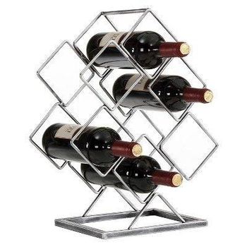 Home Decorative Hing On Demand Wine Rack Silver Color Stylish Design Fancy 7 Champagne Bottle Holder Stand Handcrafted - AMSON BRASS - India