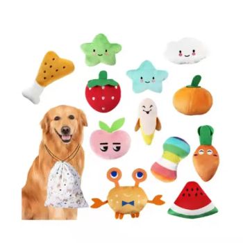 Dog Animal Soft Toy Pet Chewing Fruits Vegetables Shape Pet Stuffed Toy Interactive Plush Squeaky Toys - Xiamen Chongkangyuan Industry and Trade Co., Ltd. - China