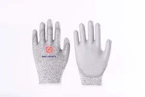 Hppe Cut Resistant Gloves CE Level 5 PU Palm Coating Anti-Cut Gloves Safety Work Gloves - Shandong QSH Safety Co., Ltd - China