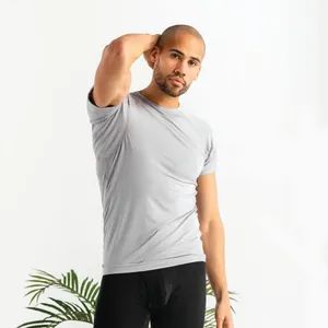 Enerup Wholesale Custom Sweat Proof Undershirt Shield Lenzing Modal Crew Neck Mens Undershirts T Shirt - Harvest SPF Textile Co., Ltd. - China