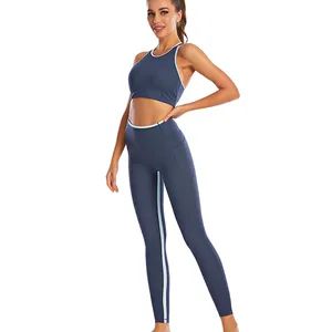 Contrast Color Yoga Sets Fitness Yoga Wear Workout Sportswear Gym Fitness Sets Ladies Yoga Sets Female Sports Fitness Gym Suit - Xiamen Arcadia-Sport Trading Co., Ltd. - China
