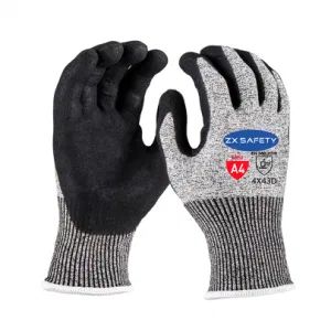 Sandy Nitrile Coated Hppe Cut Resistant 5 Gloves - Rudong Hengda Zhixin Safety Gloves Co., Ltd - China