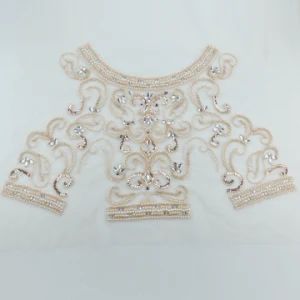 Fashion Hand Beaded Dress Patch Accessories for Full Dress MOQ 10 PCS Style Sew-on Origin China Technics Beaded Model NO. - Marigold Garment Accessories Co., Ltd. - China