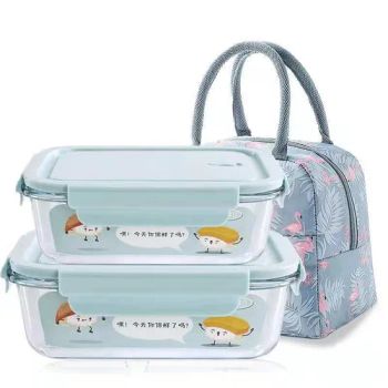 Lunch Box Manufacturer BPA Free School Custom New Glass Lunch Box Reusable Sushi Bento Box Set with Lid - Xuzhou Furun Packing Products Manufacturing Co., Ltd. - China