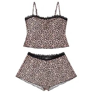 Sexy Leopard Lace Camisole Girls New Vest Outerwear Top Shorts Suit - SHANTOU HUICHEN FASHIONS CO.,LTD. - China