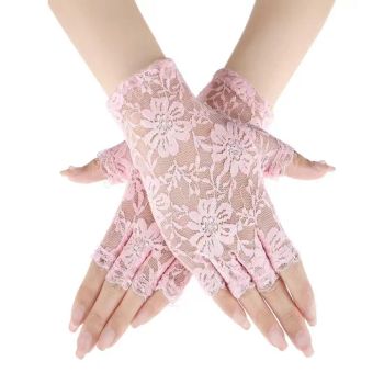 Ladies Short Lace Half Finger Lace Sun Protection Lace Wedding Ball Decoration Gloves - Market Union Co., Ltd. - China