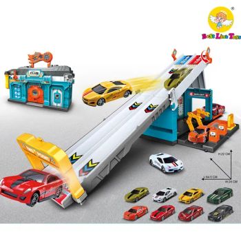 Kids Wholesale Street Convoy 2 in 1 Models Gravity Race Track Fire Department & Racing Set Club & Engineering Base Railway Toy with 2 Die-Cast Cars - Best Link Toys Co., Ltd. - China