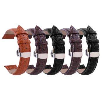 Quick Release Crocodile Pattern Leather Watch Strap Full Grain Leather Band Accessories Bracelet Real Animal Skin High Quality - MIZ WATCH (HK) LIMITED - China