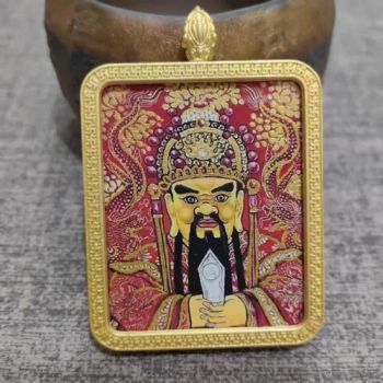 Dropshipping Gift Chinese Style Jewelry Tangka God of Wealth Pendant Relief Hand-Painted Tibetan Pendant Necklace - Zhoukou Tengyu Technology Co., Ltd - China