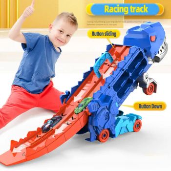 Wholesale Portable Dinosaur Truck Car with 6 Race Cars Toddler Folding Dinosaur Track Truck Toy Cars Dinosaur Transport Truck Car Toy for Kids - Shantou Shengxinda Toy Co., Ltd. - China