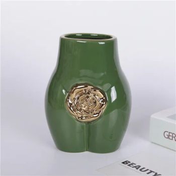 Butt Body Vase Decoration Ornament Ceramic Green Flower Vases - CHAOZHOU YONGSHENG CERAMICS MANUFACTURING CO.,LTD - China
