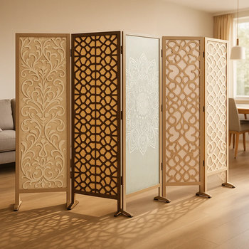 Decorative Laser-Cut Printed MDF Room Dividers & Designer Partition Screens (Customizable Panels) - Grapevine Technologies Pvt. Ltd. - India