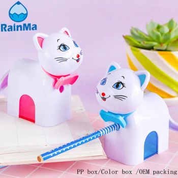 Popular Cute Cat Desktop Pencil Manual Operation Sharpener for School Student - Ningbo Rainma Stationery Co., Limited. - China