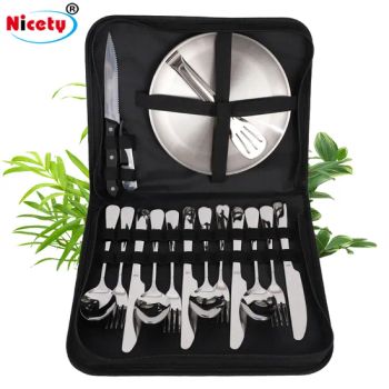Reusable Portable Camping Picnic Outdoor Cutlery Set Flatware Sets Steak Knife Fork Spoon Set - Chaozhou Nicety Technology Co., Ltd - China