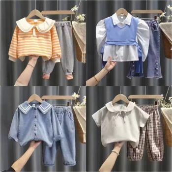 Newest Kids Toddler Girls Clothing Set Cotton Top and Denim Jeans Suit Comfortable and Stylish - Guangzhou Yiyika Trading Firm (Sole Proprietorship) - China