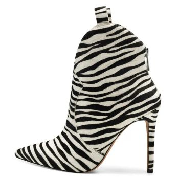 Fashion Pointed Toe Zebra Short Boots for Women - Sichuan Jinyou Shoes Co., Ltd. - China