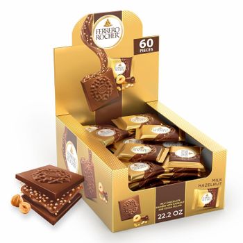 Ferrero Rocher Premium Milk Hazelnut chocolate squares, Individually Wrapped Chocolates, Great for Sharing or Gifting, 22.2 oz - Smart Agri GmbH - Germany