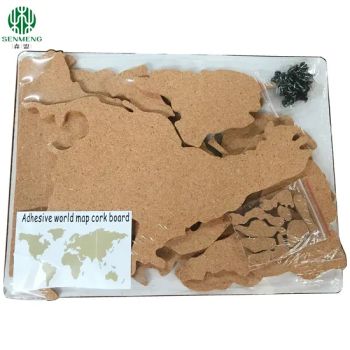 Factory Price Natural Premium World Map Cork Bulletin Boards with Self -Adhesive - Xi'an Senmeng Cork Co., Ltd - China