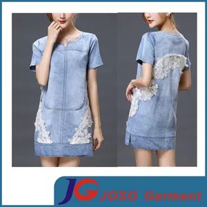 Women Modest Dress Clothes Cotton Denim Maxi Skirts (JC2117) Length Long Gender Girl Origin China Pattern Dyed Trademark - JOSO (Shuncheng) Garment Co., Ltd. - China