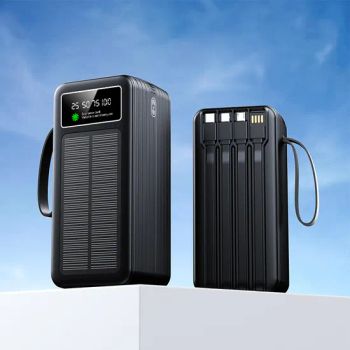 10000 20000 mAh 30000 40000 50000 60000 mAh Build in 4 Cables Power Bank with Solar Panel - GuangZhou Ronc Electronic Technology co.,LTD - China