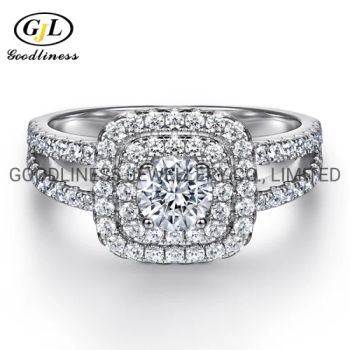 Vintage Cubic Zirconia Engagement Wedding Silver Diamond Rings for Women - GOODLINESS JEWELLERY CO., LIMITED - China
