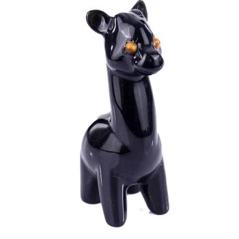 Natural Crystal Black Obsidian Giraffe Animals Stone Crafts Small Decoration Giraffe Home Decor Christmas Gifts - Xiamen Amore Gift Solutions Co., Ltd. - China