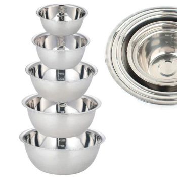 Stainless Steel Mixing Bowls Non Slip Nesting Whisking Bowls Set Mixing Bowls for Salad Cooking Baking - Yangjiang Jinqi Household Products Co., Ltd. - China