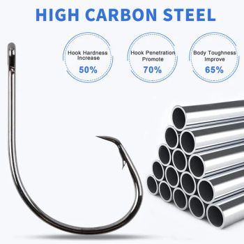 Fishing Circle Saltwater 80PCS High Carbon Steel Fish Hooks Origin China Trademark OEM Sharpness Sharp Model NO. ZHZ-0450 - GOOD SELLER CO., LTD - China