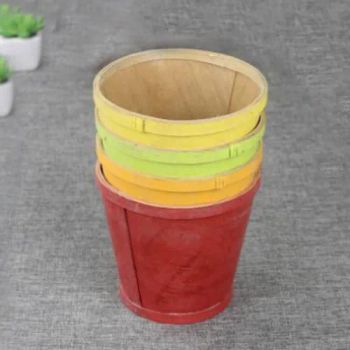 Colorful Wooden Barrel Planter Rustic Flower Plant Pots Size Large Shape Round Style Simple Origin China Trademark Ebei Eco Product Yes - Xiamen Ebei Import & Export Co., Ltd. - China