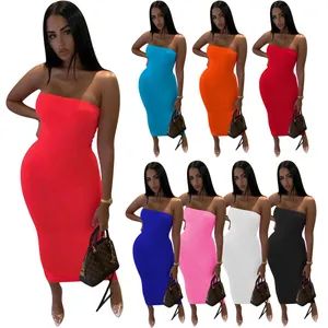 Women Strapless Dresses Sexy Party Club Long Bridesmaid Ladies Bodycon Summer Dress - Xiamen Shan Lin Yang Trading Co., Ltd. - China