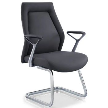 Luxury Executive Furniture Visitor Guest Leather Conference Office Chair with Metal Base - Hangjian Industrial (Heshan) Co., Ltd. - China