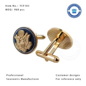 Travelpro Customized Metal Cufflinks, Gold Plated, Souvenirs Manufacturer - Travelpro Souvenir Products Limited. - China