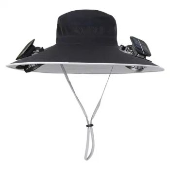 Rechargeable Solar Fan Bucket Hat UPF50 2D3D Embossed RubberPVC 20x10x10cm MOQ100 1Y - Global Custom Solutions Co.,Ltd - China