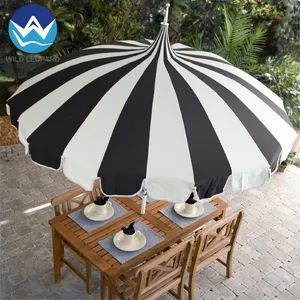 Outdoor Large Patio Fringe Sun Shade Parasols Vintage Pagoda Style Beach Uumbrella Australia Garden Umbrellas with Tassels - Xiamen Wild Leopard Outdoor Products Co., Ltd. - China